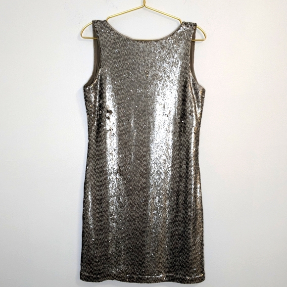White House Black Market Dresses & Skirts - NTW White House Black Market Medium Petite Sparkly Silver Sequin Sheath Dress‎